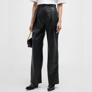 MOTHER High Waisted Tunnel Vision Pleated Prep Sneak Feaux Leather Pants Size 27